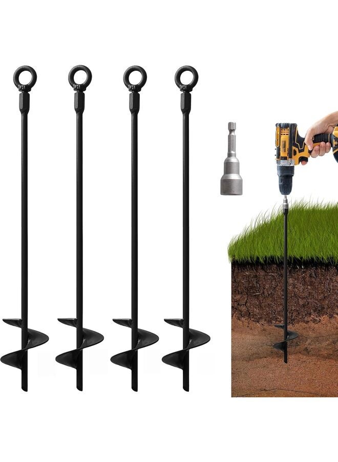 LAMAY 8PCS Ground Anchors, Heavy Duty Swing Set Anchors, Spiral Earth Anchors for Trampoline,Canopies, Metal Trampoline Anchors Resistant Strong Wind (Size : 8PCS) - Image 1